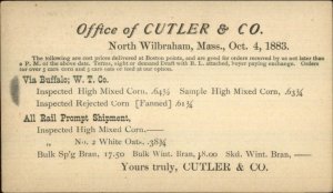 North Wilbraham MA Cutler & Co 1883 Postal Card FANCY CANCEL