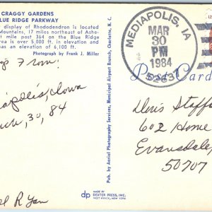 1984 Mediapolis, IA Post Office Cancel Postcard Town USPO Postal History A268