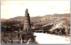 Remedios Acueducto Naucalpan Mexico Tower Attraction Real Photo RPPC Postcard