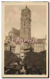 Old Postcard Rodez Bell tower of the Cathedral