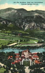 Vintage Postcard 1948 Broadmoor Hotel Building & Surroundings Colorado Springs