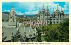 Modern Postcard Salt Lake City Utah The Mormon Temple Square and Utah State C...