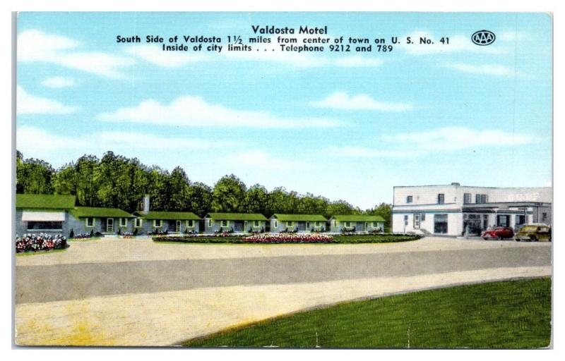 Mid-1900s Valdosta Motel, Valdosta, GA Postcard