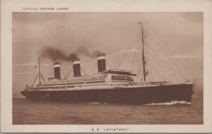 Postcard Ship SS Leviathan United States Lines