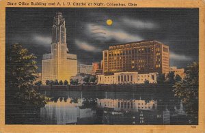 State Office Building, A. I. U. Citadel, Night Columbus, Ohio OH