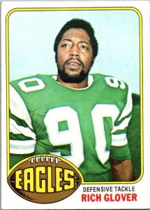 1976 Topps Football Card Rich Glover Philadelphia Eagles sk4537