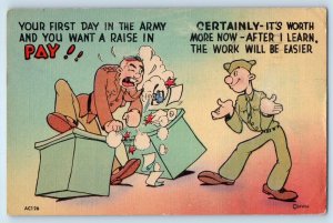 1943 Humor Army Wants Raise In Pay Soldier Mail WWII Nashville TN Postcard