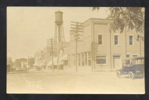 RPPC AUGUSTA WISCONSIN DOWNTOWN STREET SCENE CARS REAL PHOTO POSTCARD