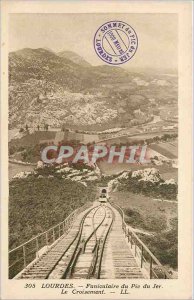 Old Postcard Lourdes Funiculaire du Pic du Jer The Crossing