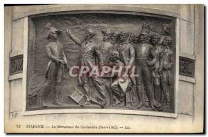 Old Postcard Roanne Le Bas Relief Centennial Monument Army