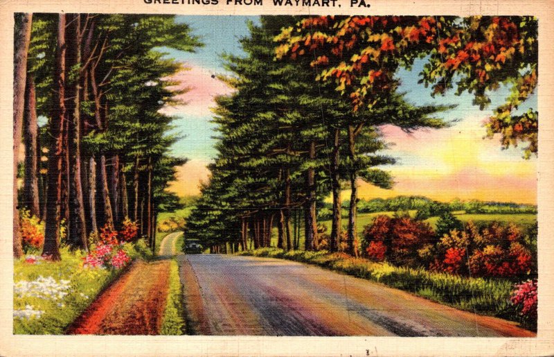 Pennsylvania Greetings From Waymart 1939