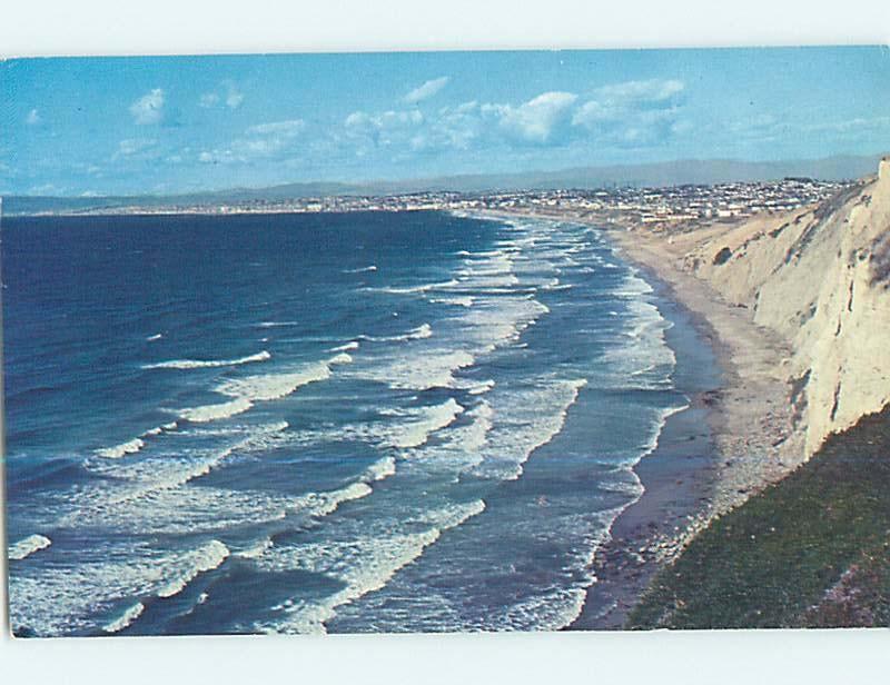 1950's SOUTHERN CALIFORNIA COASTLINE VIEW Postmarked Torrance CA hp4427