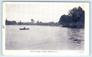 SUFFERN, NY ~ View of LAKE ANTRIM ~ c1900s J Koehler Rockland County Postcard