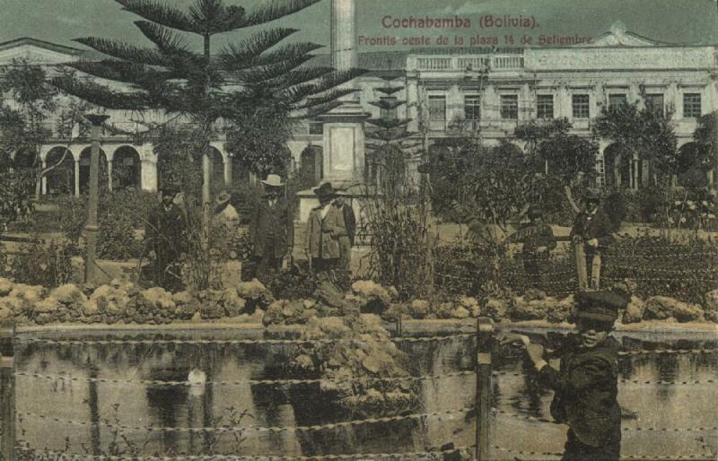 bolivia, COCHABAMBA, Frontis oeste de la Plaza 14 de Setiembre (1910s)