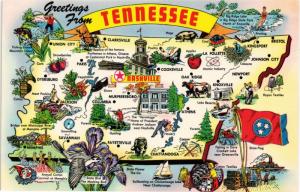 GREETINGS FROM TENNESSEE STATE MAP