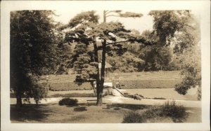 Waltham MA Girls Camp Camelot c1930 Real Photo Postcard MAZE