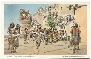 Fred Harvey Postcard Native American Hopi Snake Dance Arizona AZ