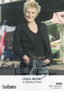 Linda Henry as Shirley Carter Eastenders Hand Signed Cast Card Photo