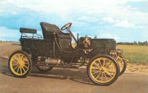 1908 Stanley Steamer Black, Yellow Rims Vintage Chrome Postcard