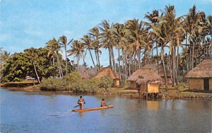 River and Village Scene Fiji Unused 