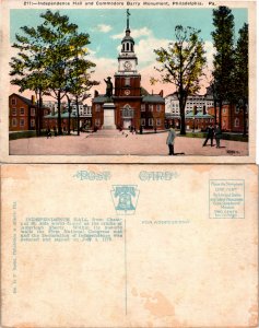 Independence Hall and Commodore Barry Monument, Philadelphia, Pa. (24577