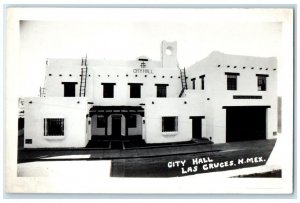 c1940's City Hall Building View Las Cruces New Mexico NM RPPC Photo Postcard