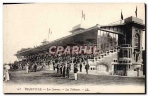 Old Postcard Horse Riding Equestrian Deauville racing grandstand