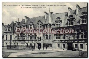 Old Postcard Grenoble Courthouse And The Statue Of Bayard