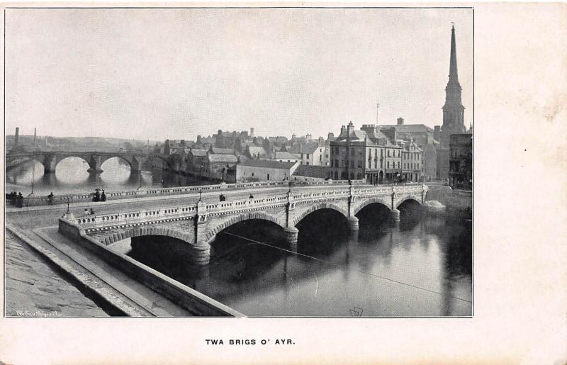 Twa Brigs O'Ayr, Scotland, Great Britain, Early Postcard, Unused