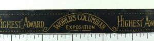 1893 World's Columbia Exposition Highest Award Poster Stamp Label Original L5