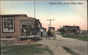 Ocean Grove MA Chace's Storte New England Ice Cream Sign c1910 Postcard