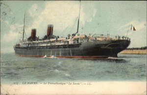 Le Havre France Steamer Steamship La Savoie 1908 Cancel Vintage Postcard