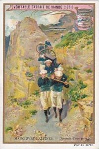 LIebig Vintage Trade Card 1903 French Alpine Troops On Manoeuvres S738 Descen...