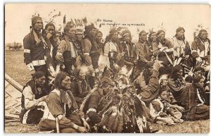 RPPC At Home Native American Indians Martin Photo 101 Ranch OK 1909 Postcard