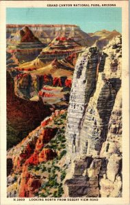 View From Desert View Road, Grand Canyon Nat'l Park Fred Harvey Postcard N51