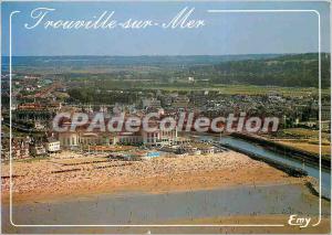 Modern Postcard Trouville sur Mer (Calvados) Aerial of the beach and the Casi...