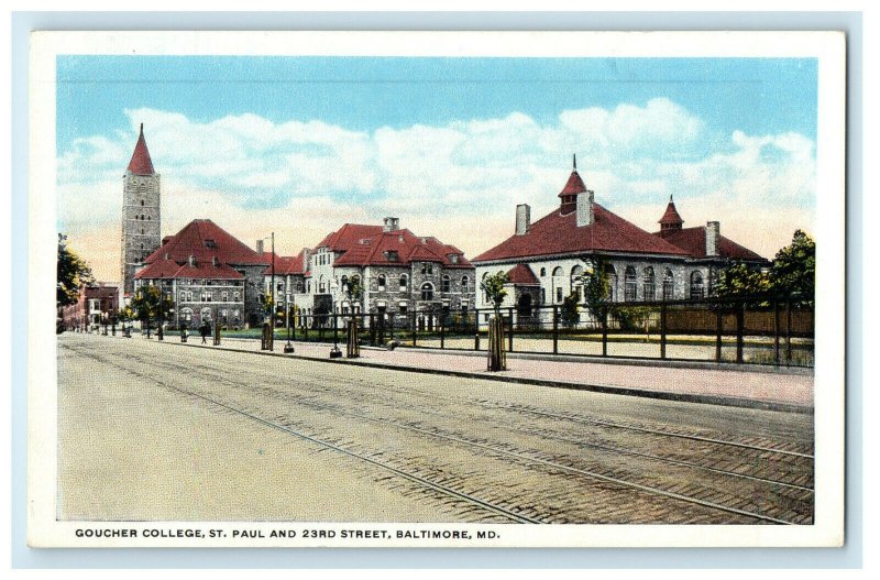 c1920s Goucher College St. Paul and 23rd St. Baltimore Maryland MD Postcard