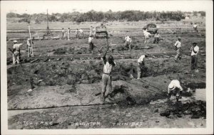 Brighton Trinidad Pitch Lake Workers Real Photo Postcard