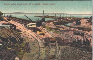 Panama Docks Under Construction at Cristobal Panama Canal Postcard 03.62