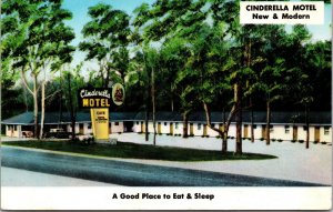 Postcard Cinderella Motel and Restaurant in Prattville, Alabama~139072