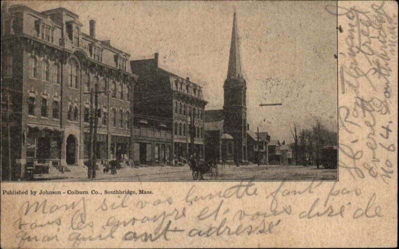 Southbridge Massachusetts MA Colburn Co Town Street Scene c1910 Postcard