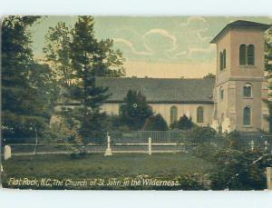 Bent - Divided-Back CHURCH SCENE Flat Rock North Carolina NC p5380