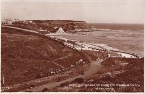 Peasholm Scarborough Station Train WW1 Rare Aerial Real Photo Postcard