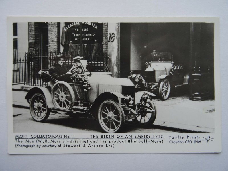 Motor Car THE BULLNOSE MORRIS & Mr W.R. Morris c1913 RP Postcard by Pamlin Repro