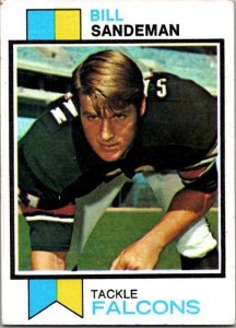 1973 Topps Football Card Bill Sandeman Atlanta Falcons sk2496