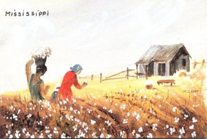 Mississippi Cotton Picking Scene By Mable G Hust