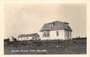 E23/ Kuroki Saskatchewan Canada Postcard Real Photo RPPC c20s Farm House