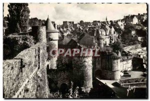 Modern Postcard Fougeres Chateau Porte Notre Dame and the Upper Town