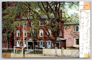 1906 Portland Maine Longfellow's Home Antique Building Landmark Posted Postcard