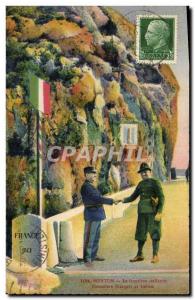 Old Postcard Customs Customs Menton Italian border Customs French and Italian